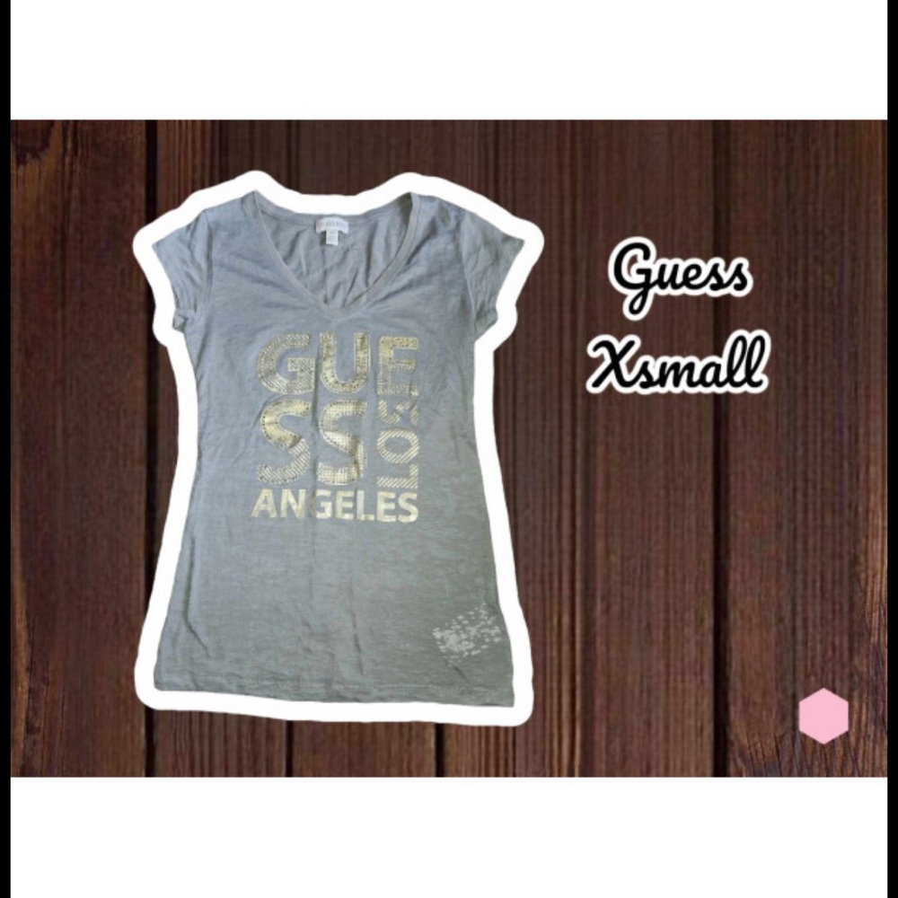 Guess Gray Fitted Graphic T-Shirt